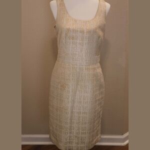 Banana Republic Gold & Cream Cocktail Dress